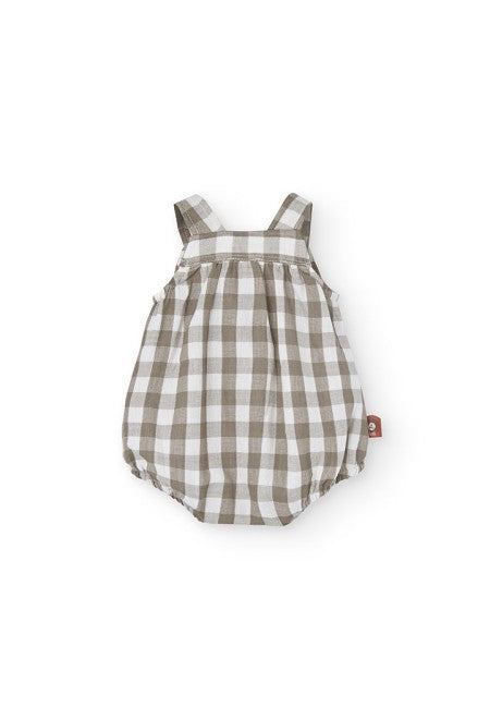 Pelele Boboli de tejido cuadros bicolor