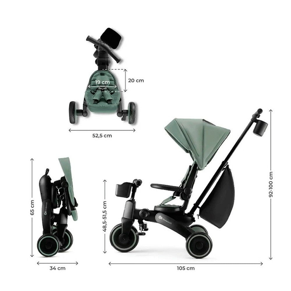 Triciclo plegable Kinderkraft JAZZ 2 Evolutivo 5 en 1