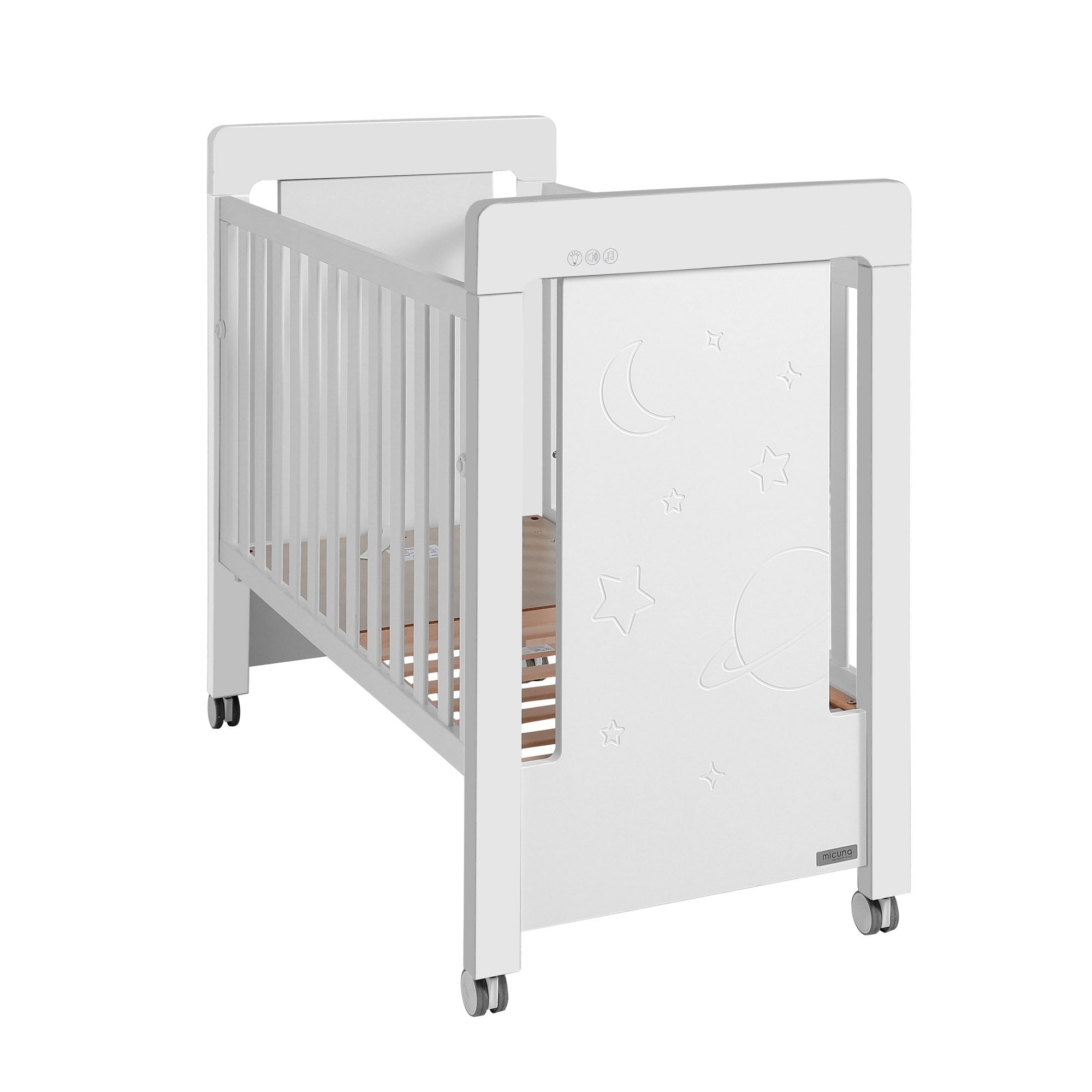 Cuna MICUNA MAGIC MUM 120 x 60 con relax system + led system for cromotherapy  con colchón opcional