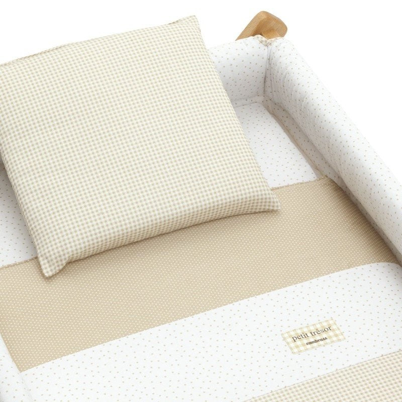 Minicuna Tijera Madera Cambrass Vichy 10 Beige/Natural