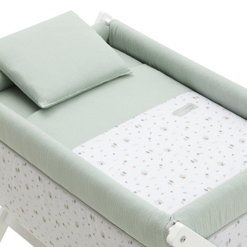 Minicuna Tijera Madera Cambrass Greeny Verde/Blanco