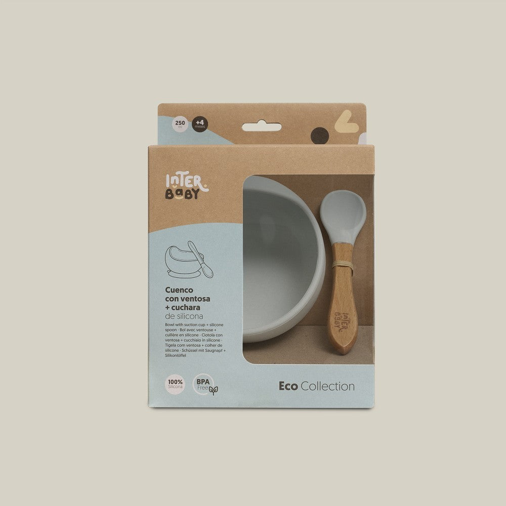 Cuenco Interbaby silicona con cuchara y ventosa