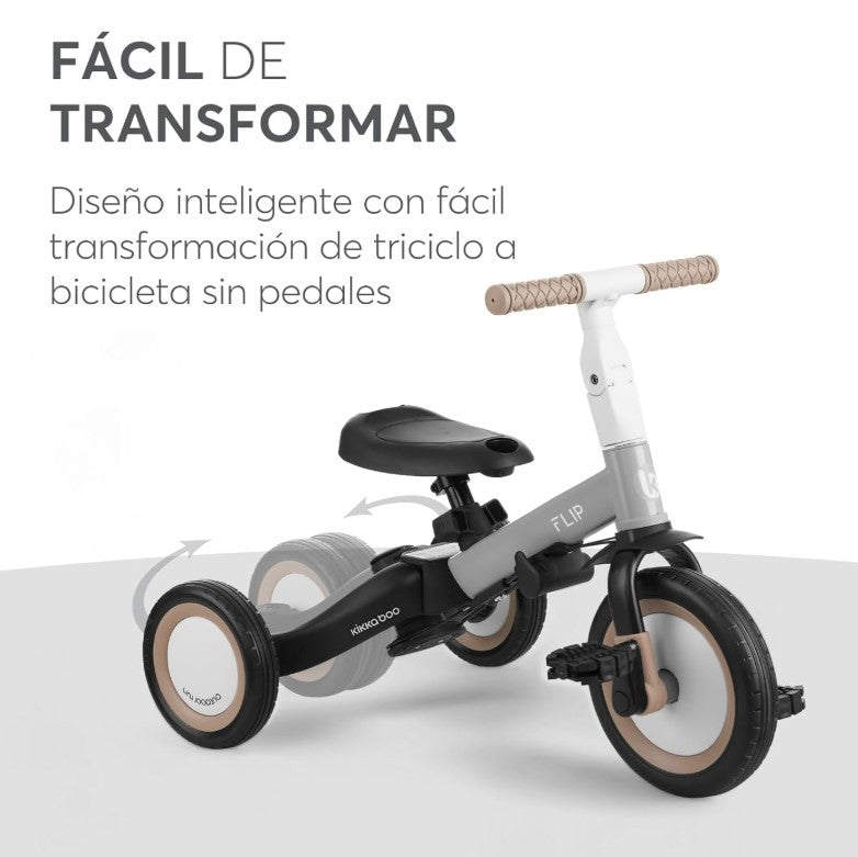 Triciclo con barra KikkaBoo FLiP 5 en 1