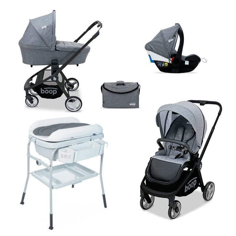 PACK Cochecito Trio Asalvo Genius con bolso, plástico de lluvia y Bañera
