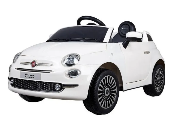 Coche electrico 30Wx2 Qplay Fiat 500 Blanco