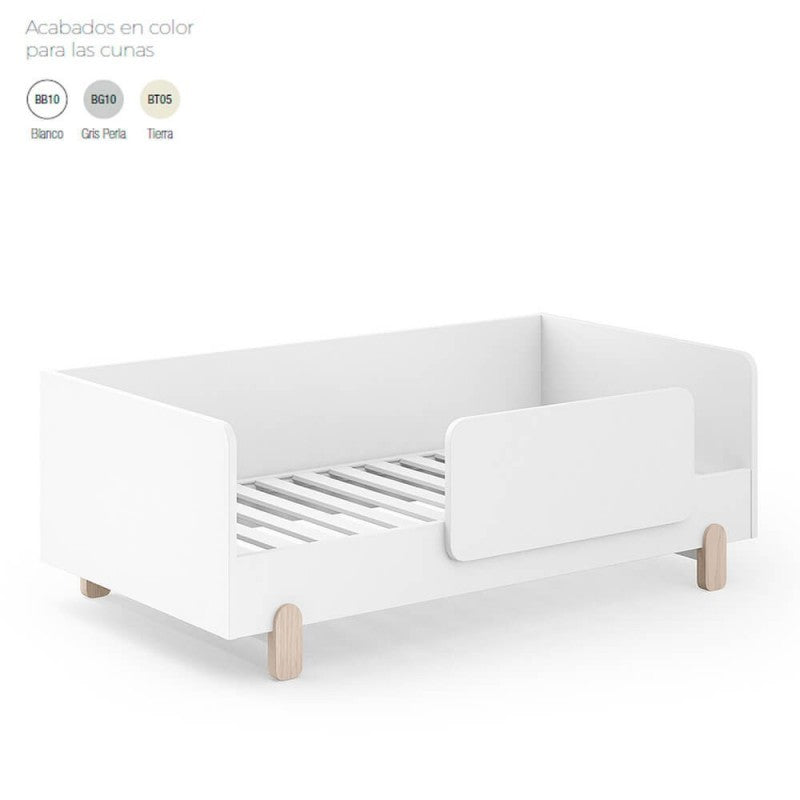 Cuna Evolutiva Ros Mini ELEMENTAL 140x70 con barandilla abatible
