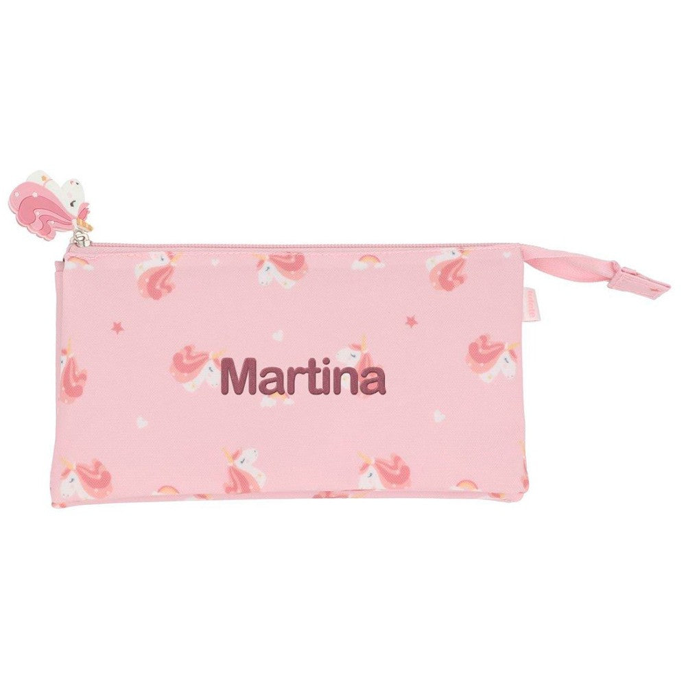 Estuche Con 3 Compartimentos Tutete Magical Unicorn Personalizable