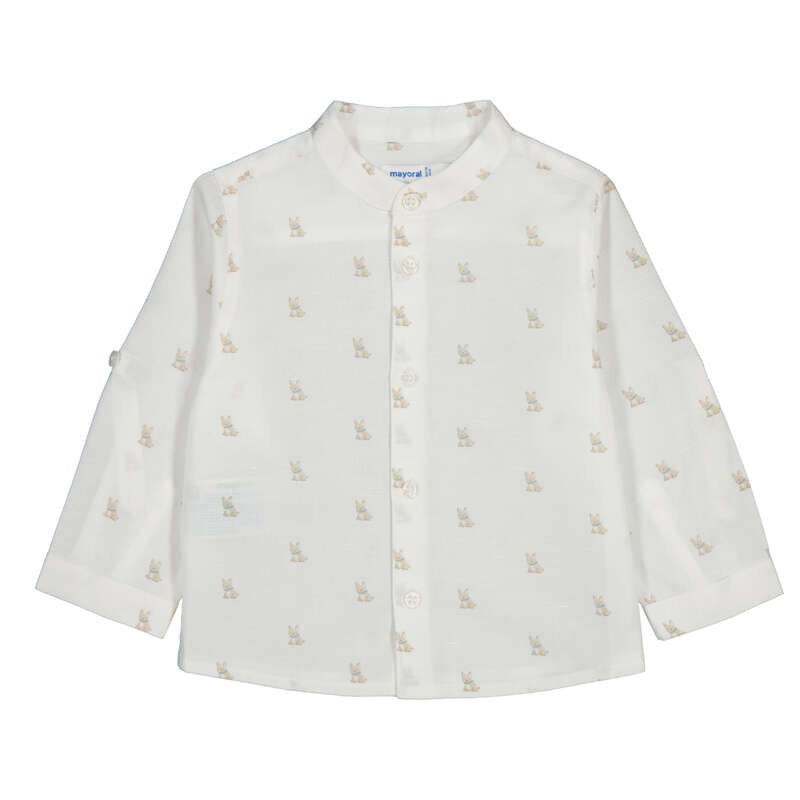 Camisa Mayoral manga larga lino cuello mao