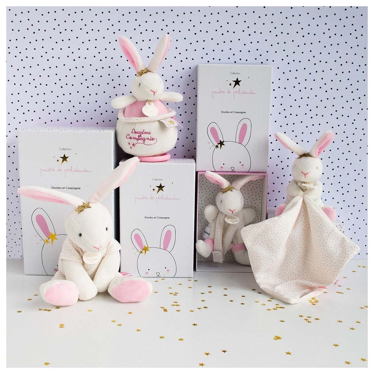 Caja de música conejito DouDou et Compagnie estrella 14 cm