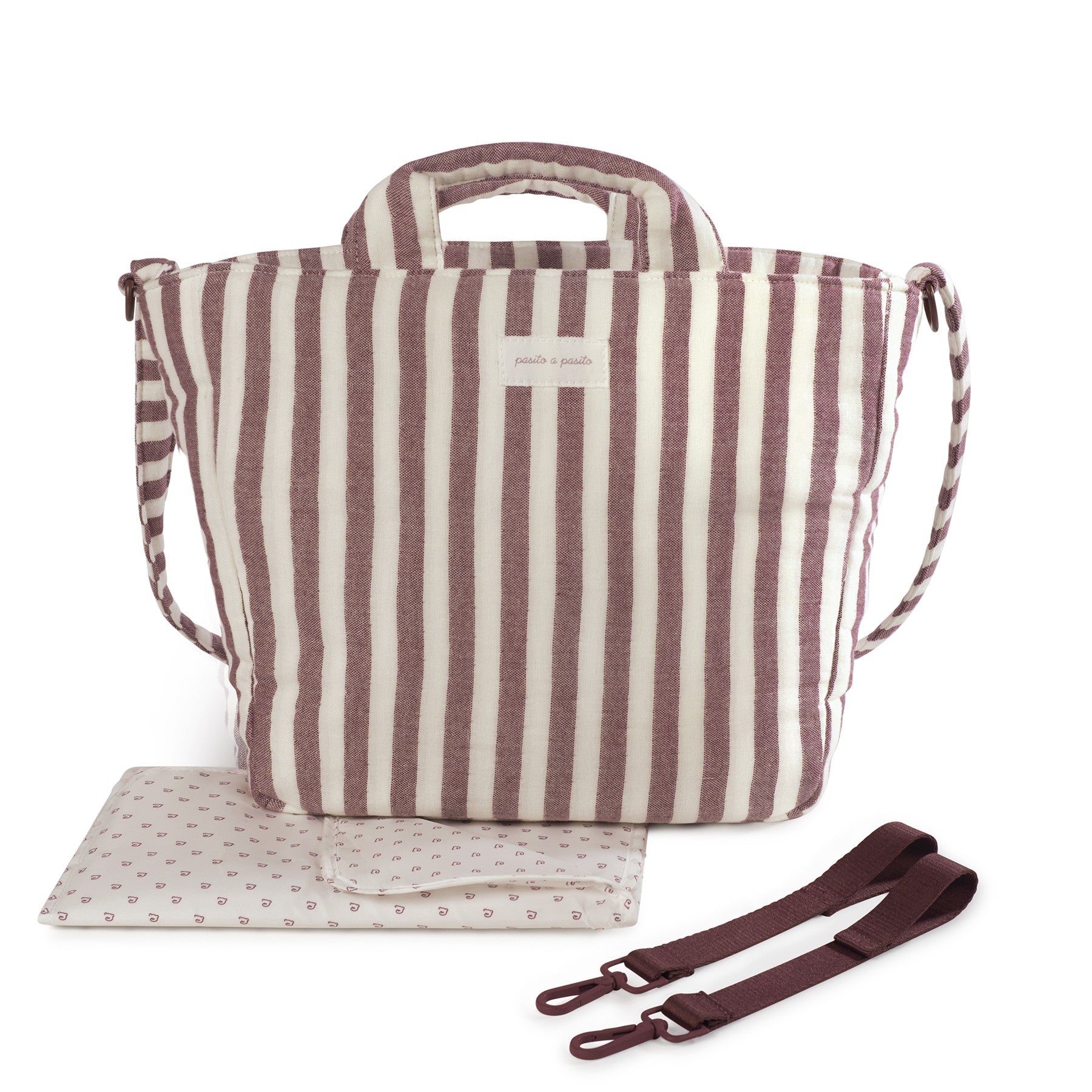 Bolsa Canastilla Pasito a Pasito Cherry Rayas