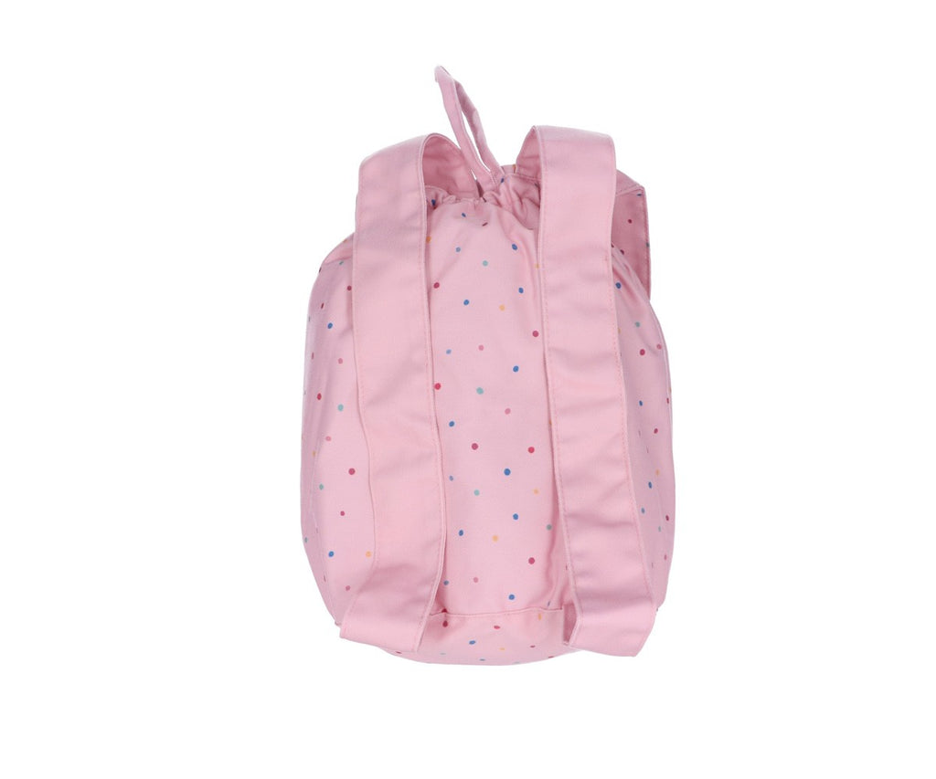 Mochila Tutete Pequeña Tela Dots Pink Personalizable