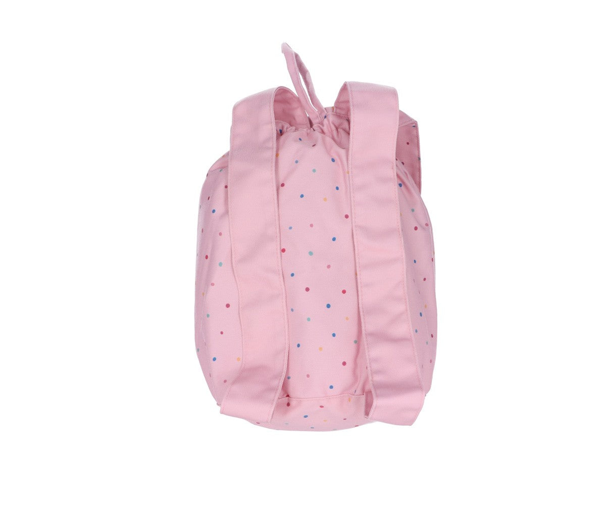 Mochila Tutete Pequeña Tela Dots Pink Personalizable