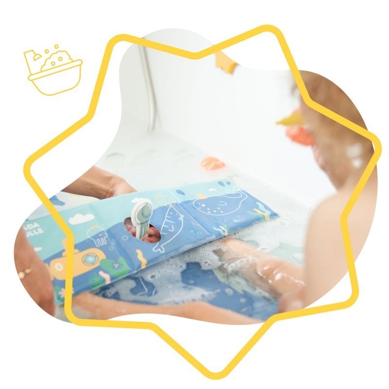 Juguetes de baño Badabulle, 1 libro de baño y 1 marioneta + 20 pegatinas