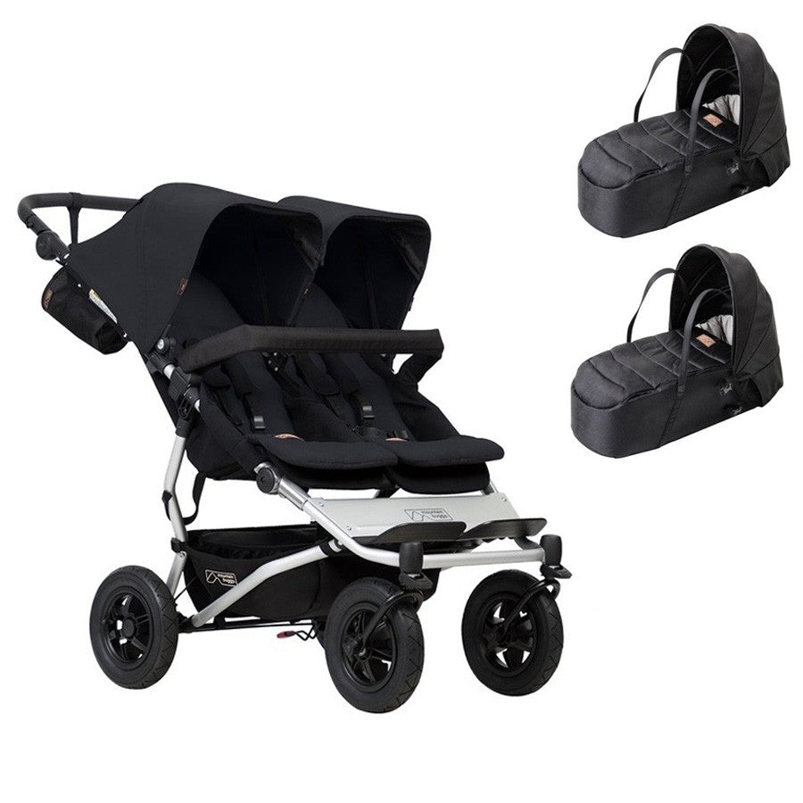 PACK GEMELAR Mountain Buggy Duet con 2 capazos blandos Cocoon