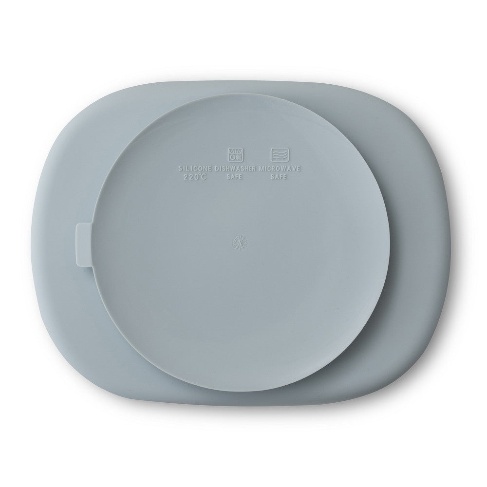 Plato compartimentado de silicona Interbaby con tapa y ventosa