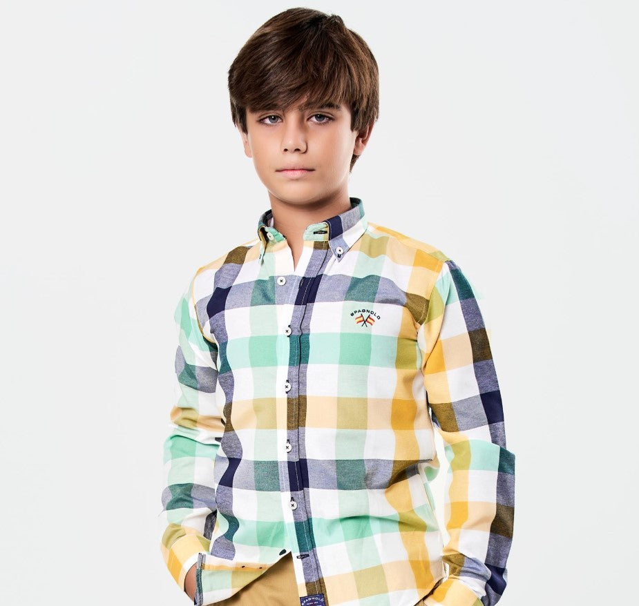 Camisa oxford Spagnolo cuadros Polo