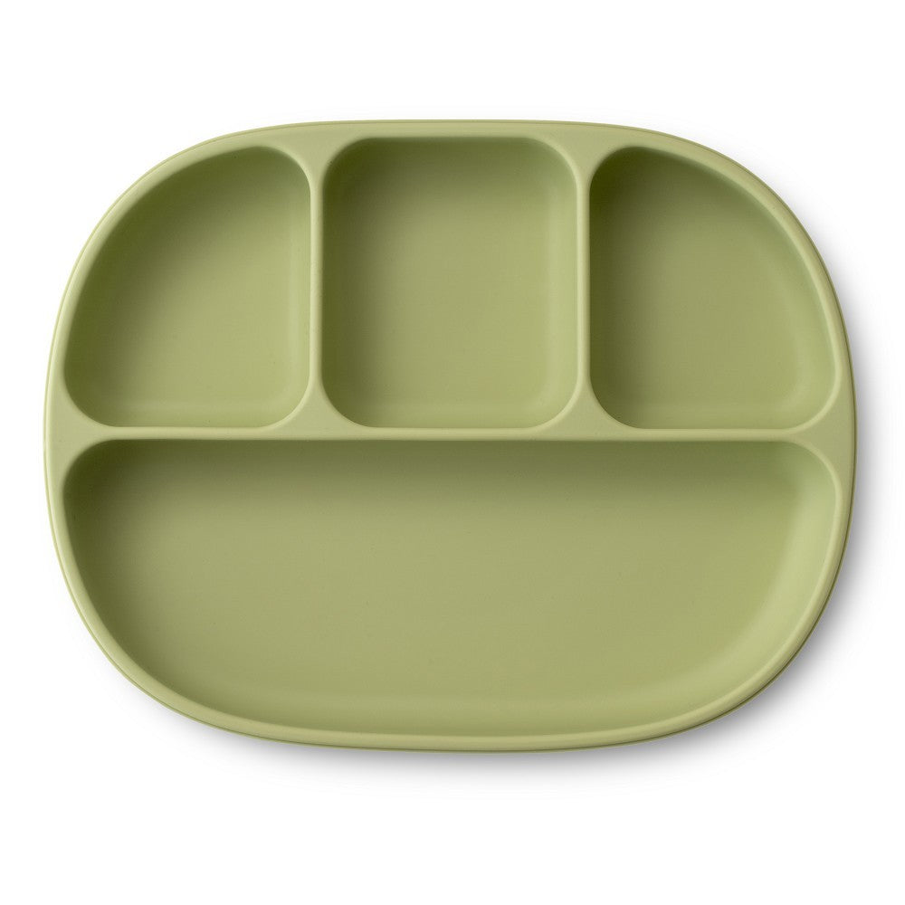 Plato compartimentado de silicona Interbaby con tapa y ventosa
