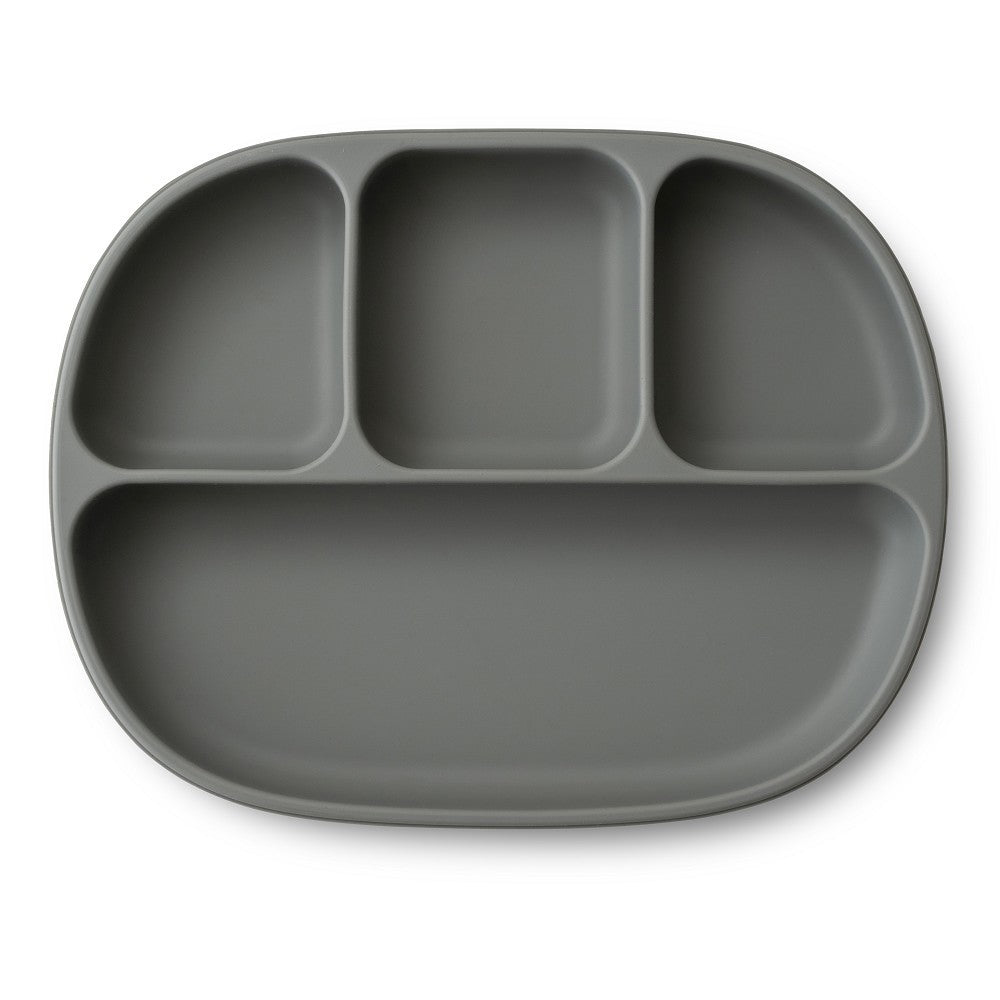 Plato compartimentado de silicona Interbaby con tapa y ventosa