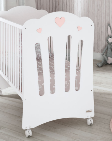 Cuna Trama Corazones con colchón opcional