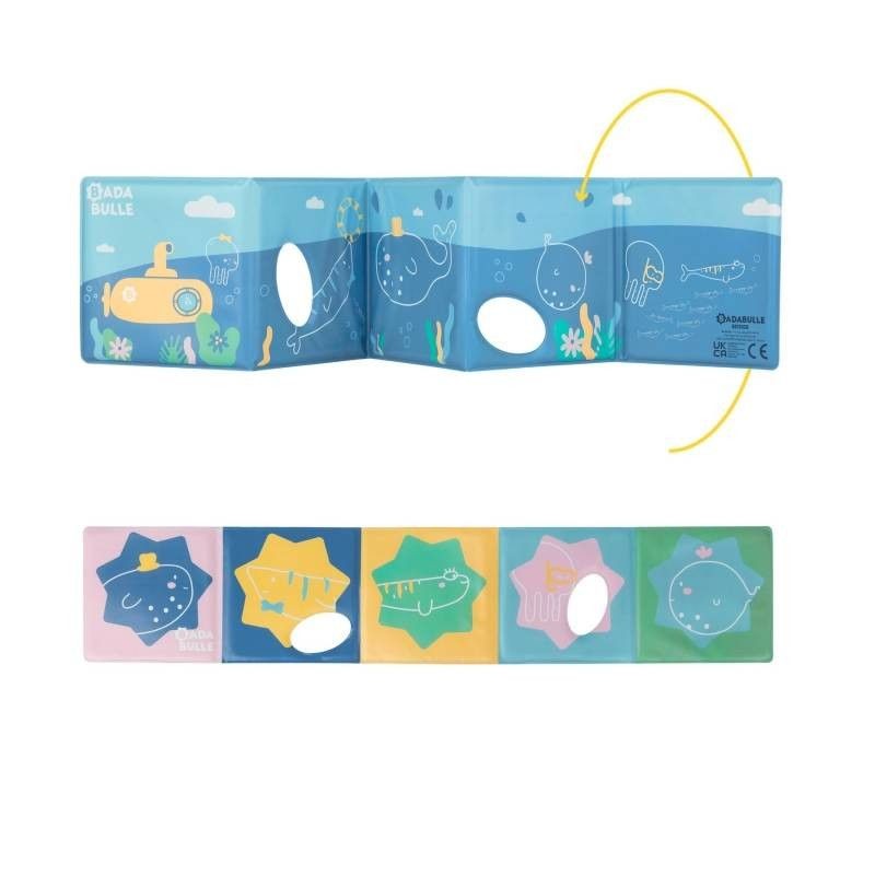 Juguetes de baño Badabulle, 1 libro de baño y 1 marioneta + 20 pegatinas