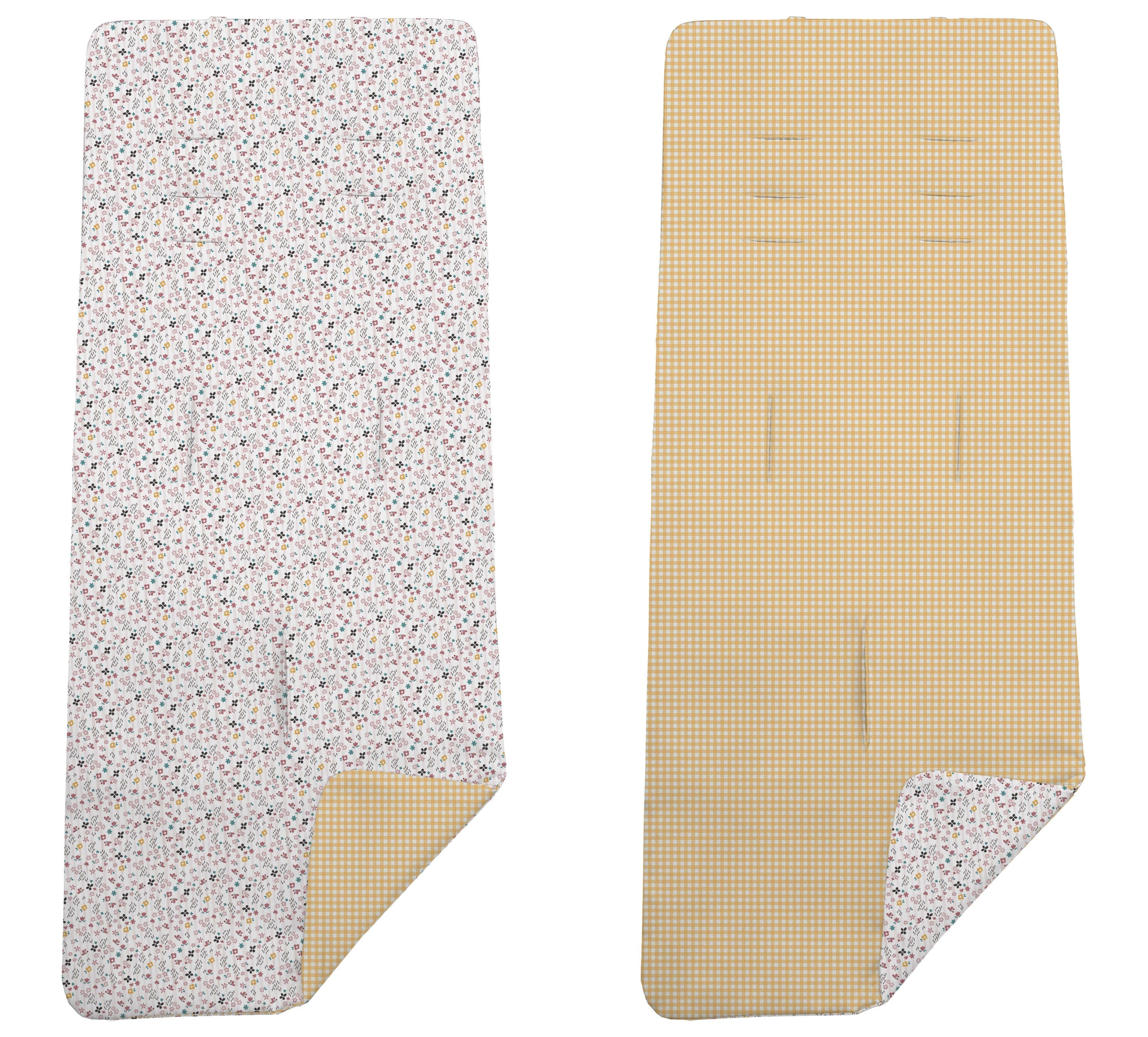 Colchoneta Reversible Dydados Flores Vichy