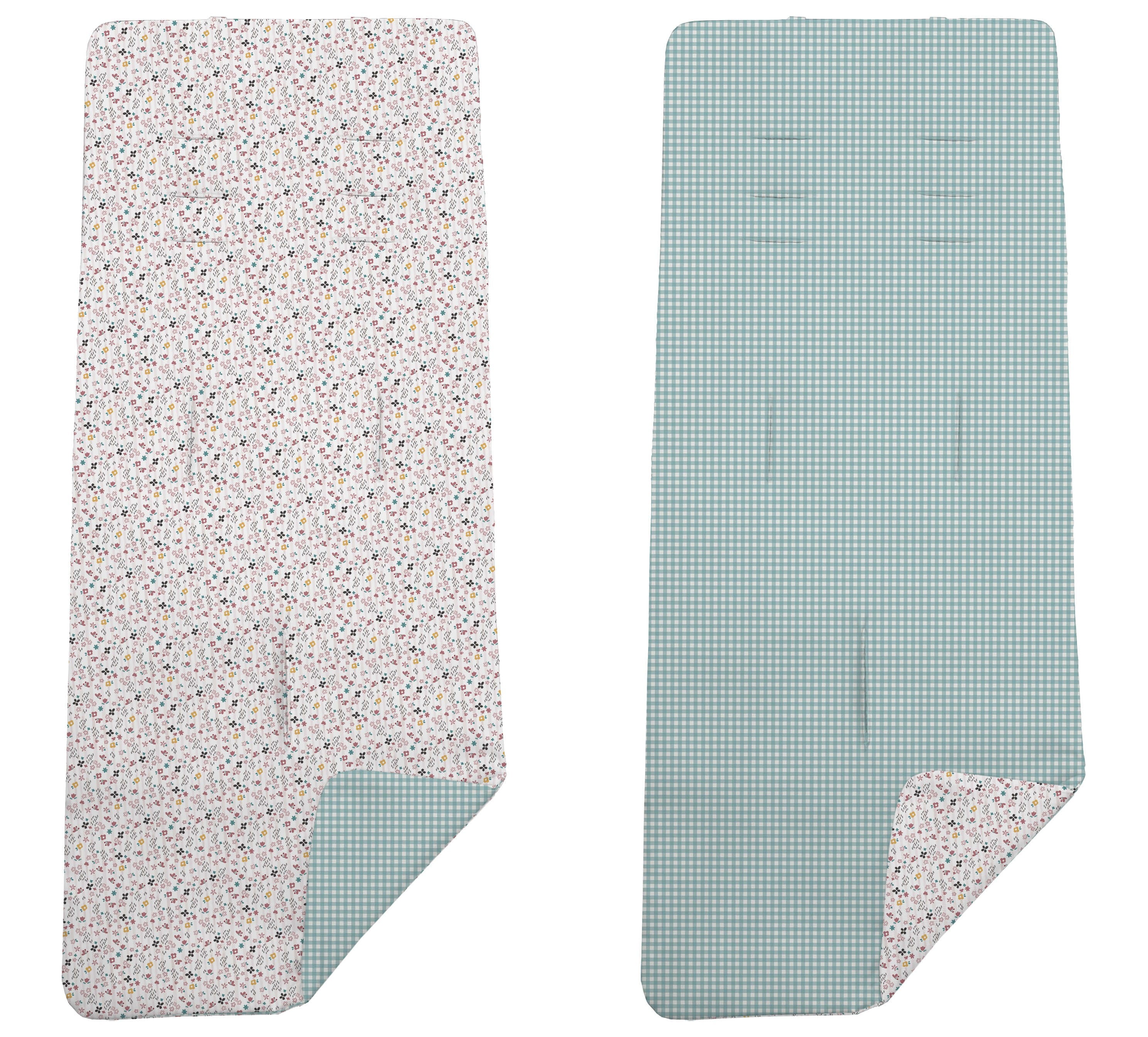 Colchoneta Reversible Dydados Flores Vichy