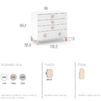 Cómoda Lacada Ros Mini ELEMENTAL