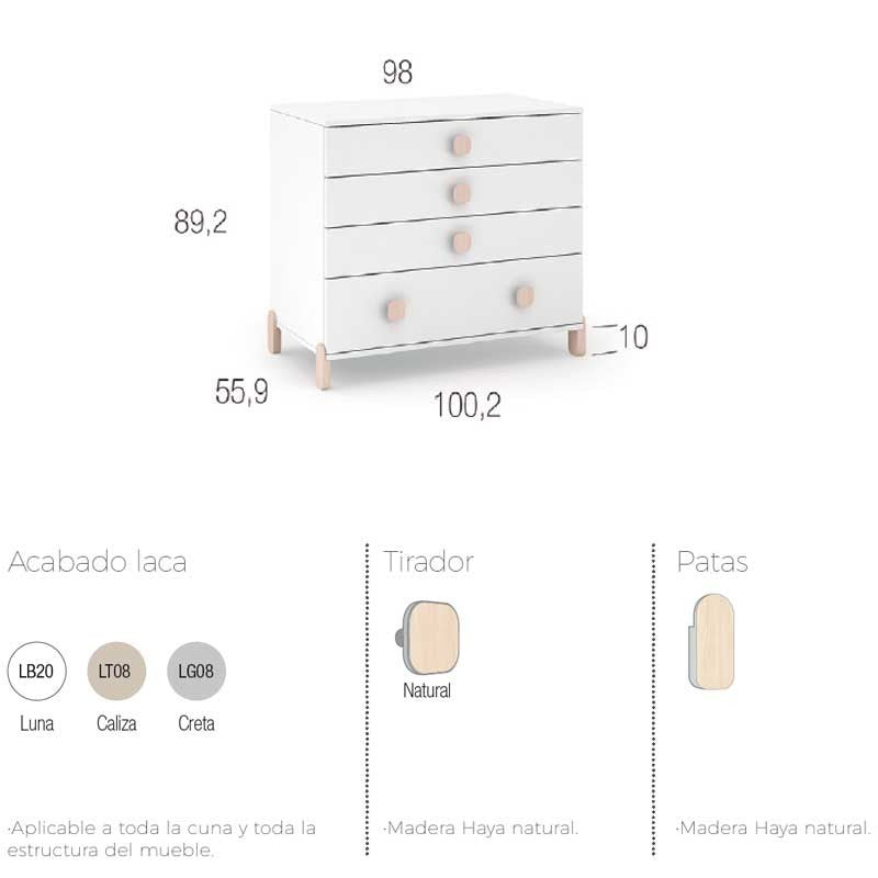 Cómoda Lacada Ros Mini ELEMENTAL