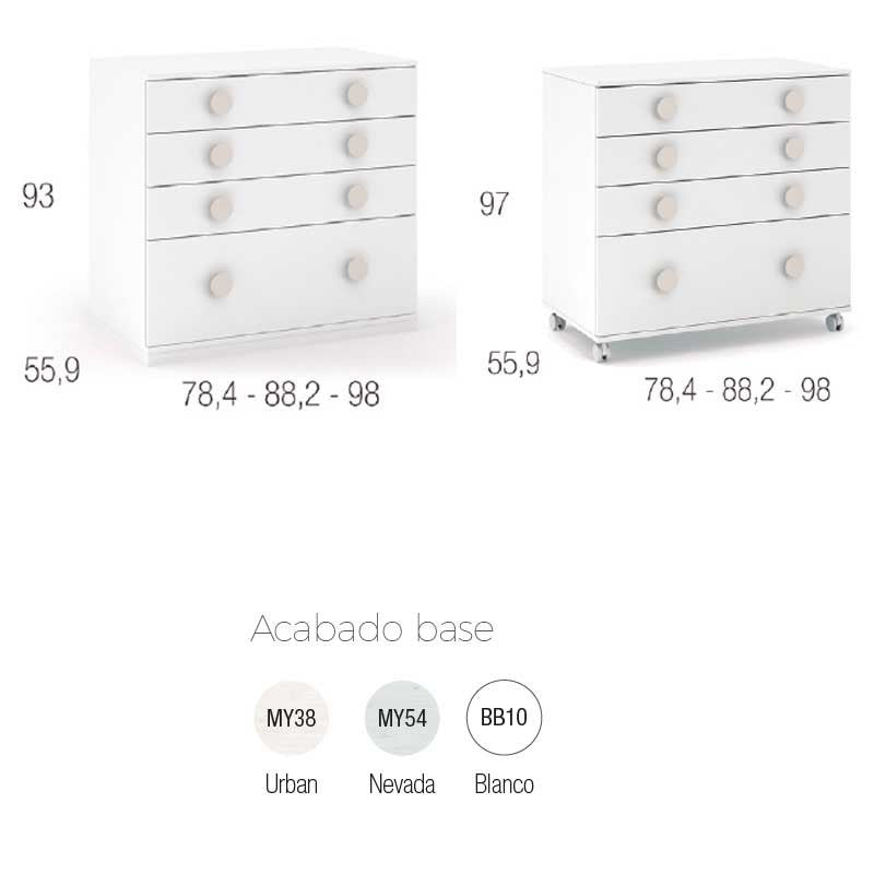 Cómoda 4 cajones Ros Mini SOFT