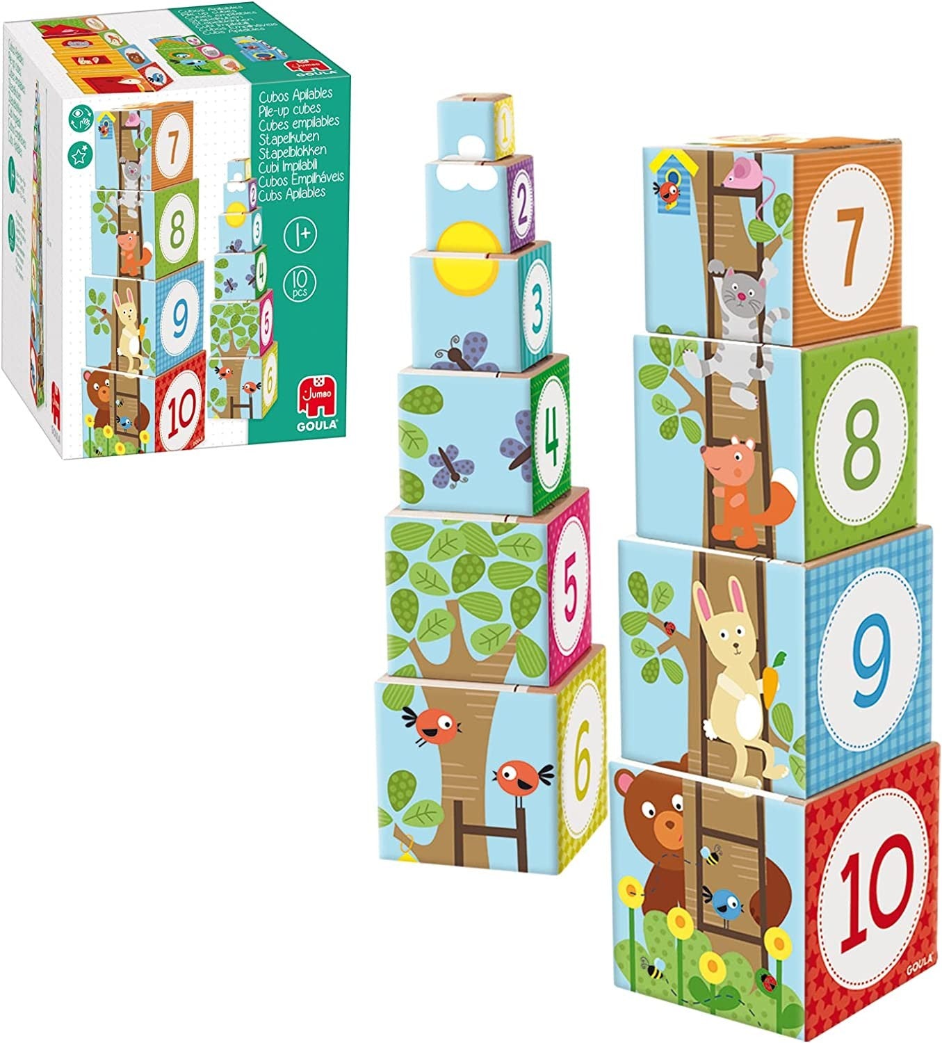 Juego Cubos Apilables Goula Bosque