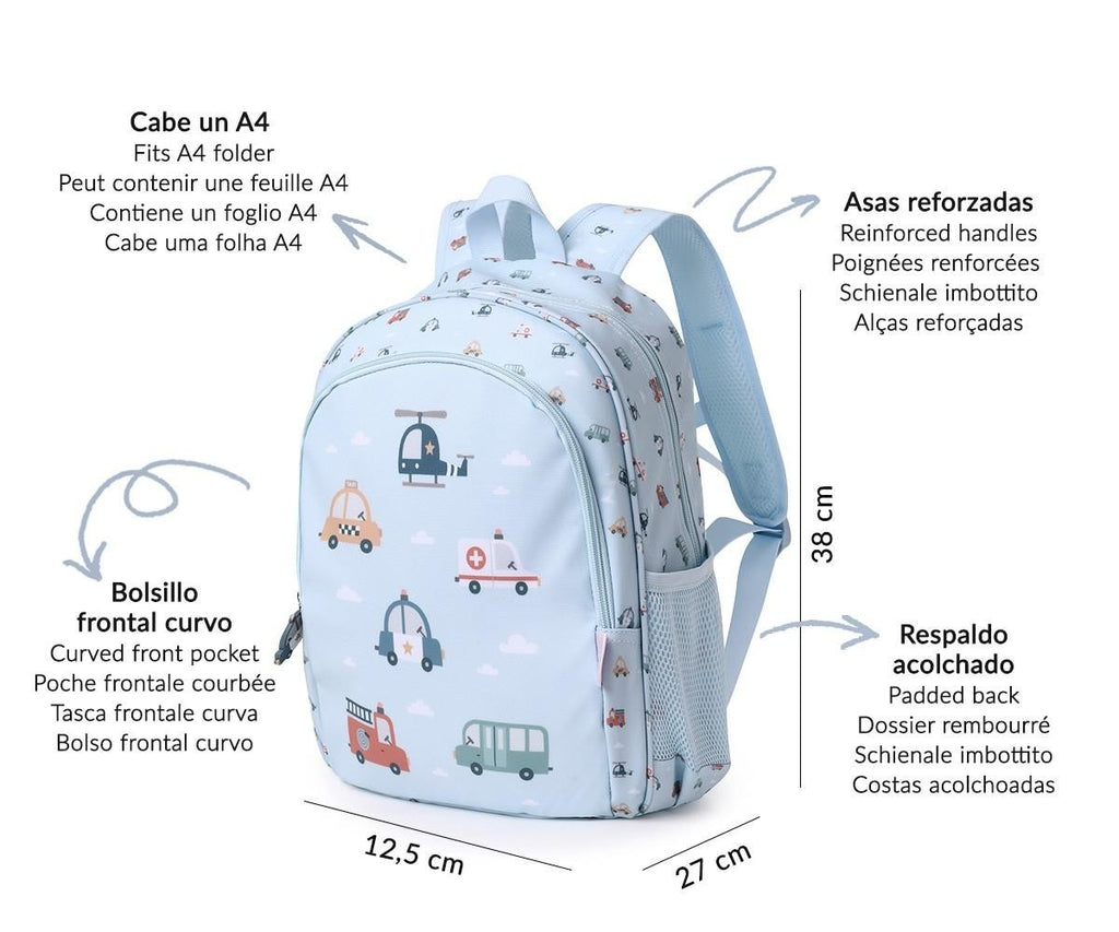 Mochila Mediana + Llavero Tutete City Cars
