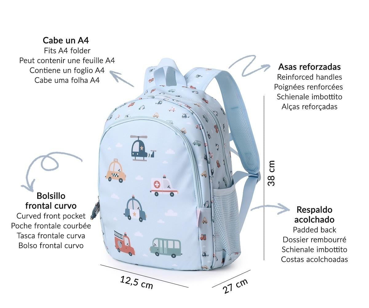 Mochila Mediana + Llavero Tutete City Cars