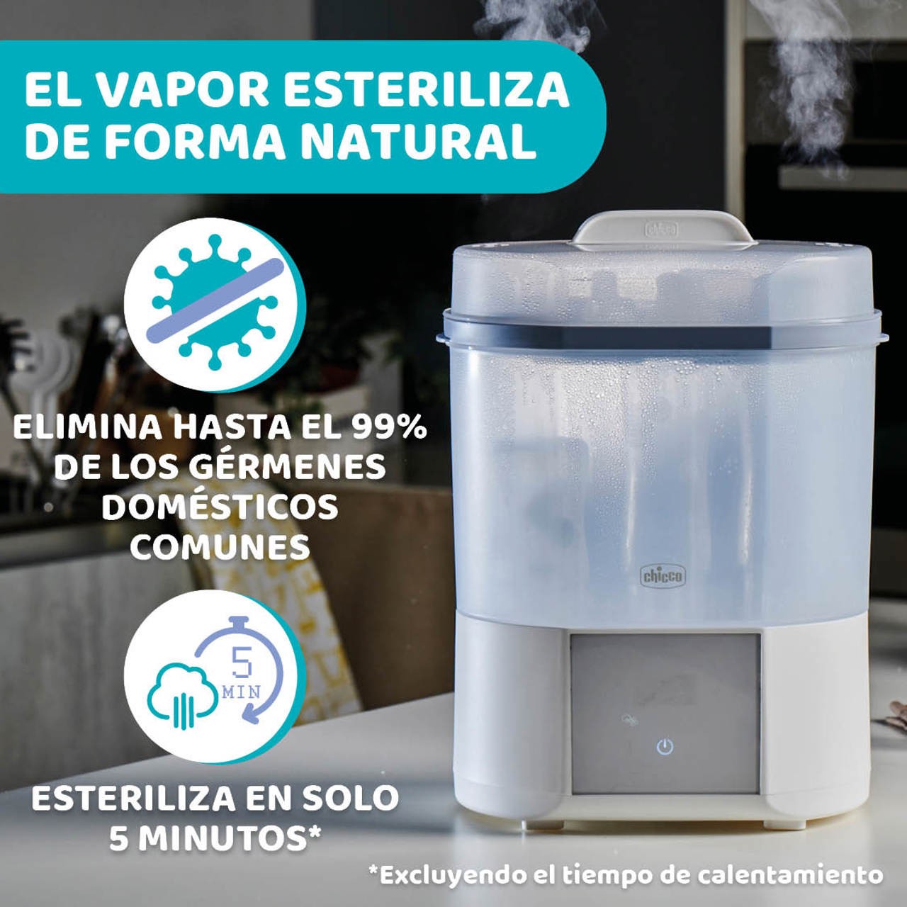 Esterilizador Chicco All In One con funcion de secado