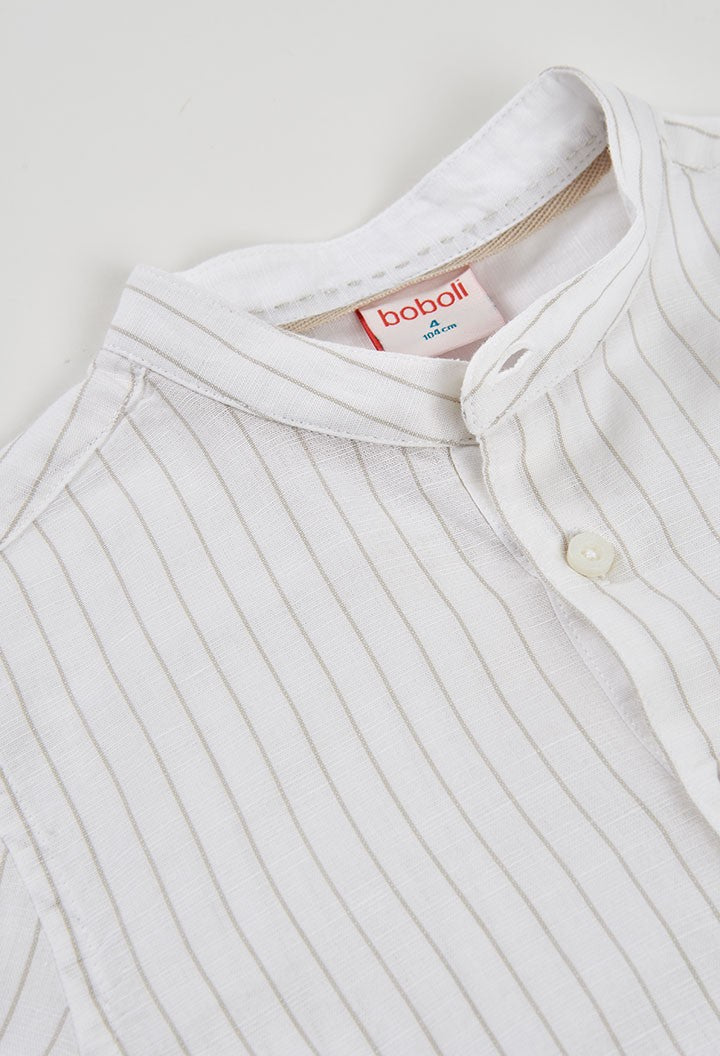 Camisa Boboli en lino listada