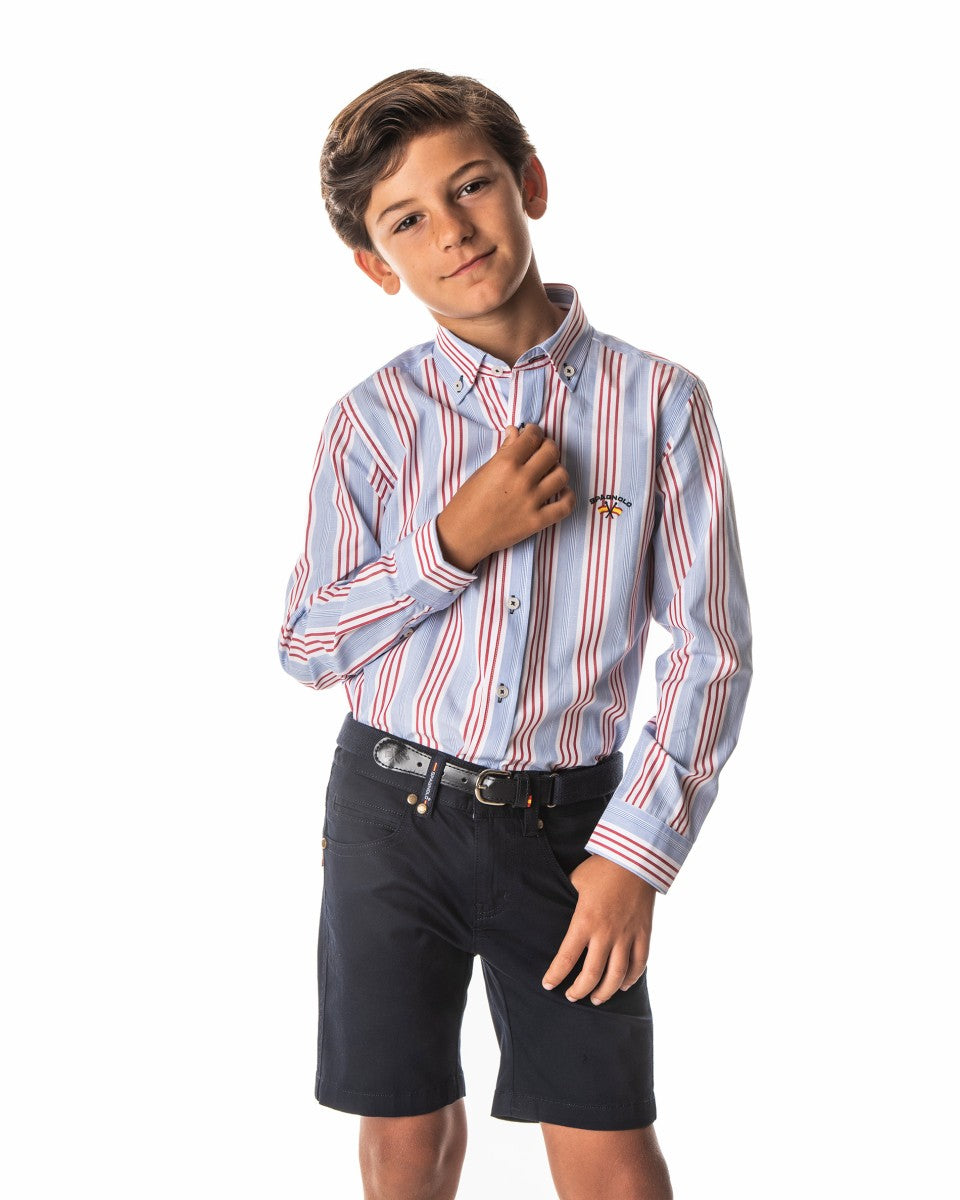 Camisa Spagnolo cuello boton rústico 4410