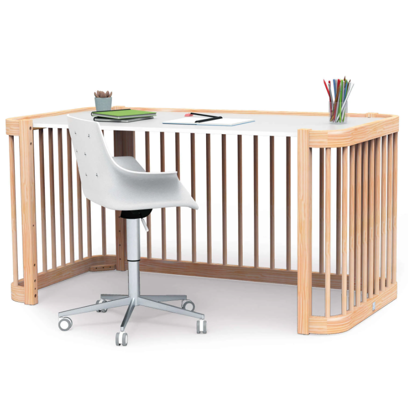 Cuna-Cama-Escritorio Alondra Madera Crea 3en1 Nomad