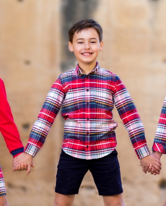 Camisa Nachete cuadros rojos