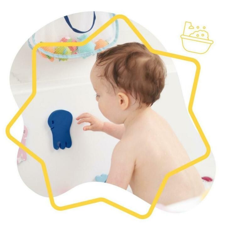 Juguetes de baño Badabulle, 1 libro de baño y 1 marioneta + 20 pegatinas