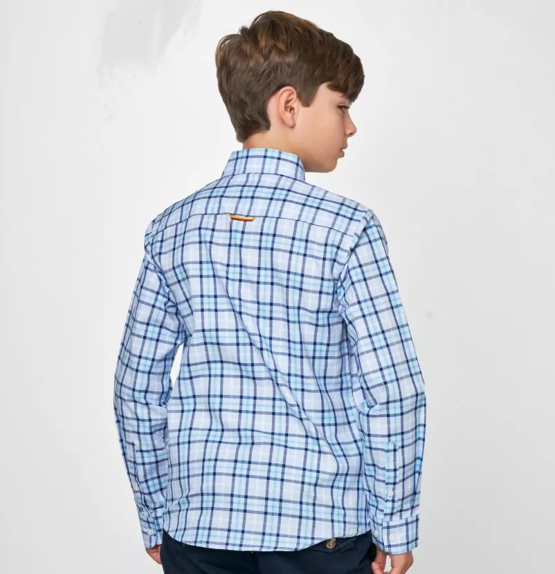 Camisa Spagnolo cuello boton oxford cuadros 4525