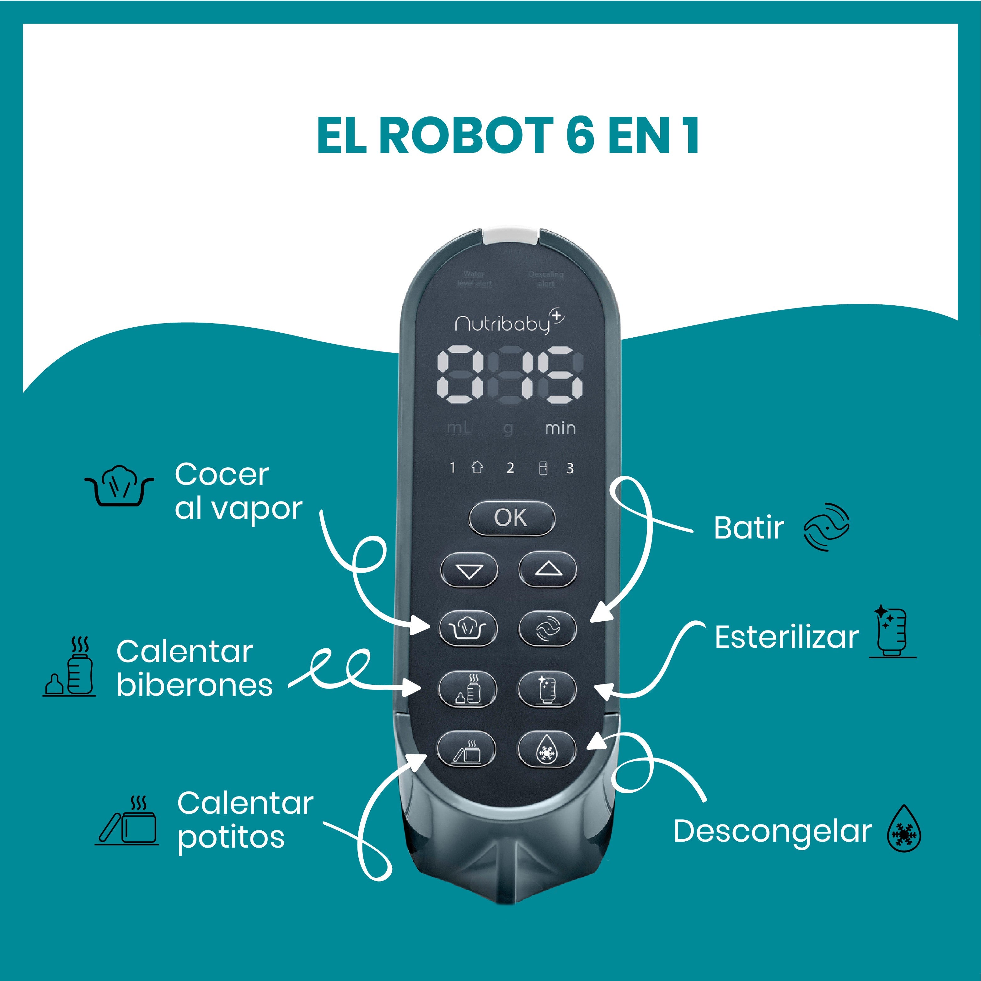 Robot de cocina Babymoov Nutribaby (+) batidora y vaporera