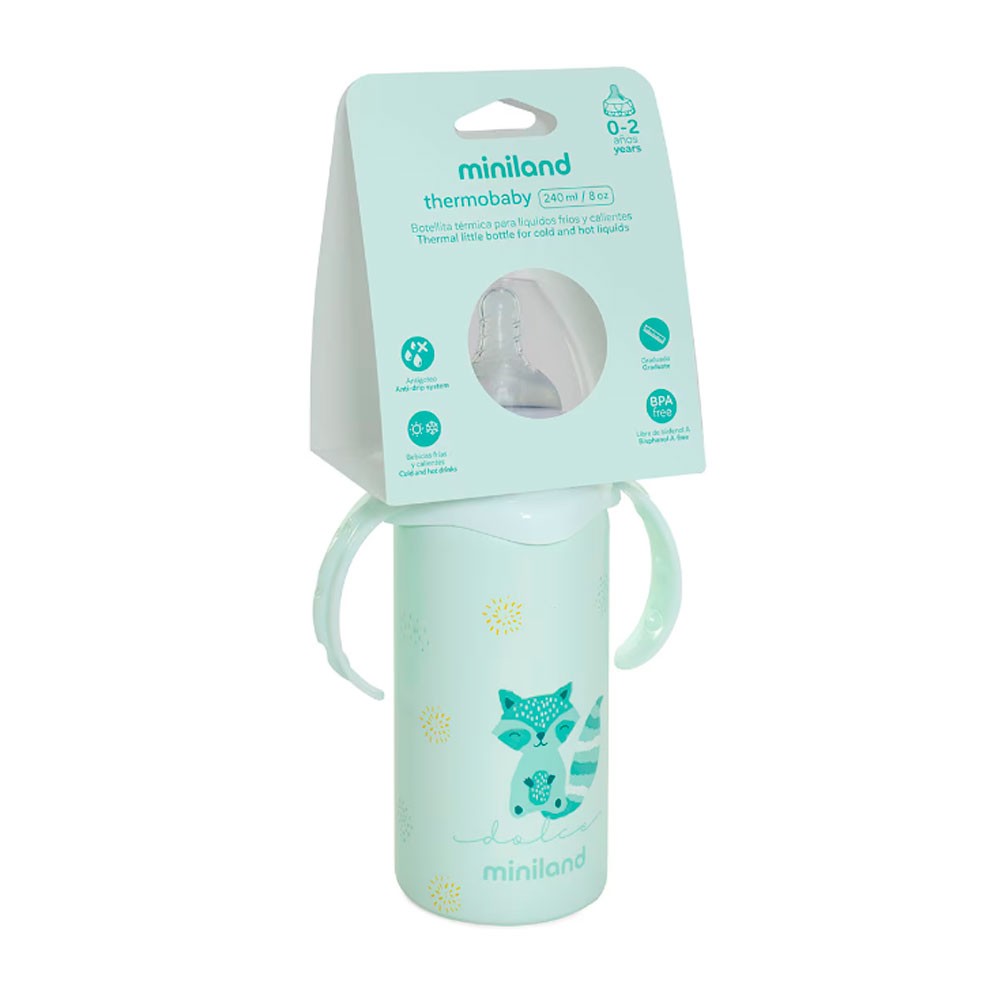 Biberón Miniland Thermobaby 240ml Mint