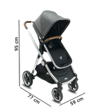 Cochecito duo Arrue OBE con plastico de lluvia