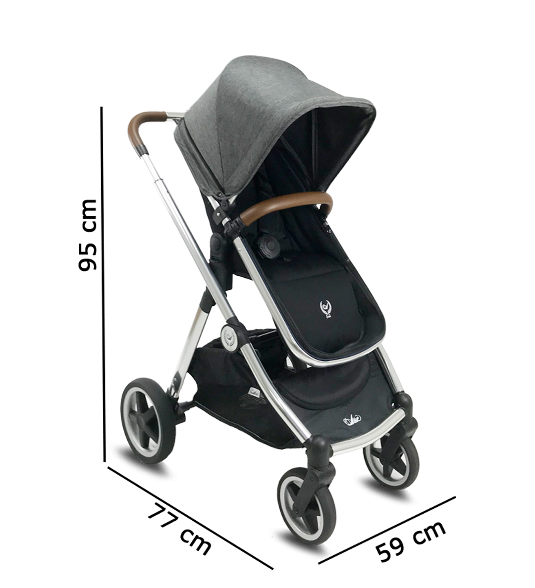 Cochecito duo Arrue OBE con plastico de lluvia