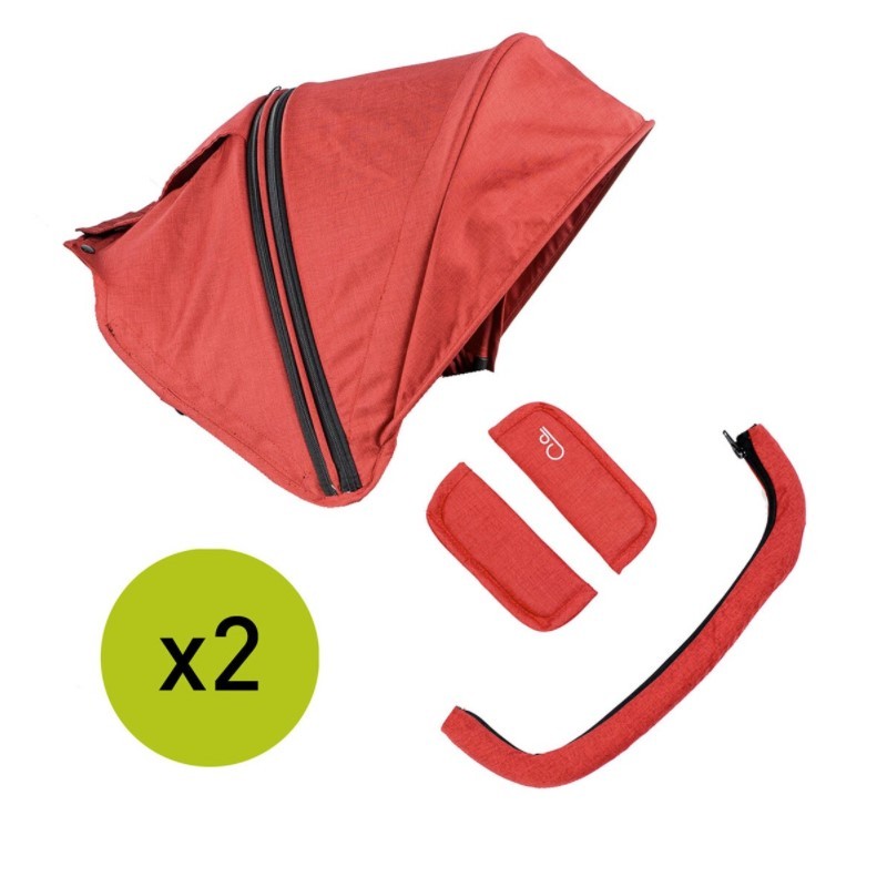 2 capotas Gemelar Niu VentT Twin con funda para barra y arnés