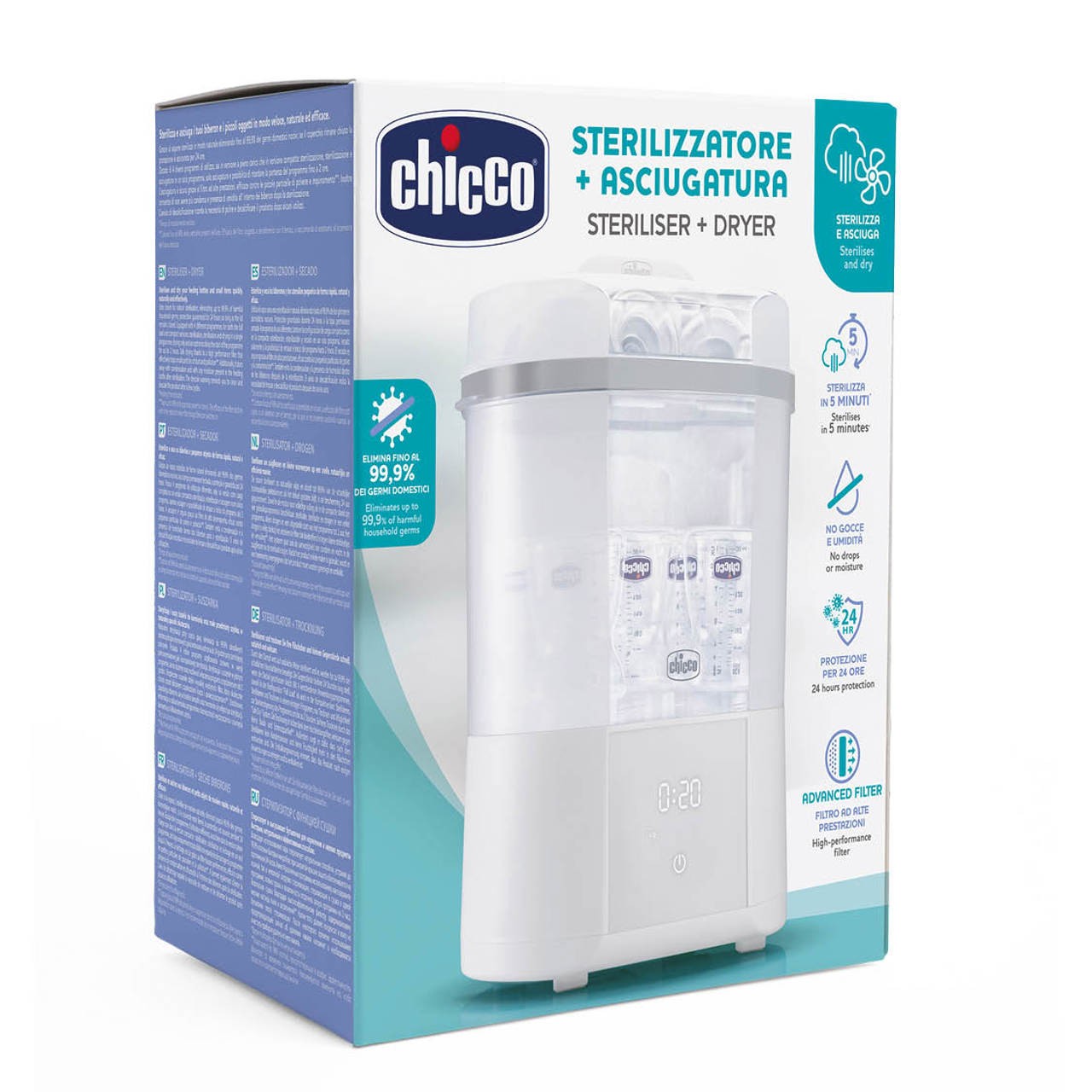 Esterilizador Chicco All In One con funcion de secado