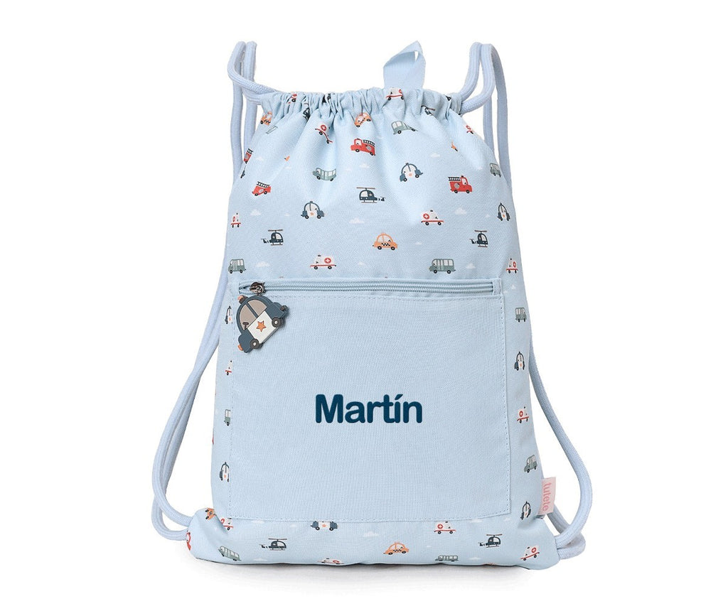 Mochila saco impermeable Tutete City Cars Personalizable