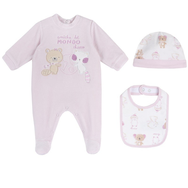 Caja regalo Chicco body, babero y gorro