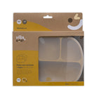 Plato compartimentado de silicona Interbaby con tapa y ventosa