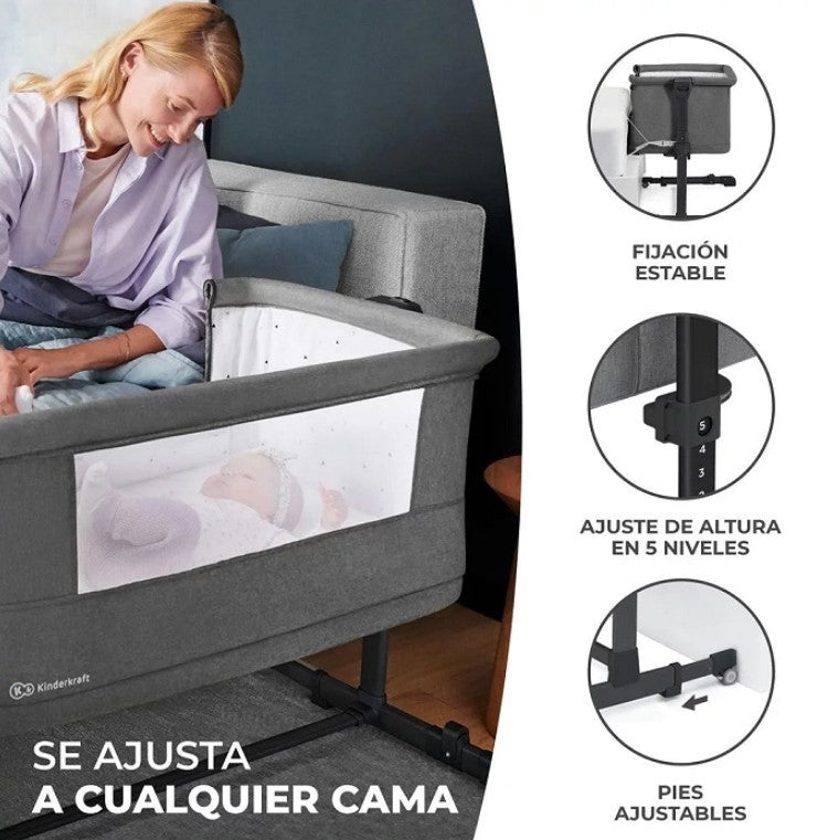 Minicuna colecho Kinderkraft NESTE GROW con 2 alturas