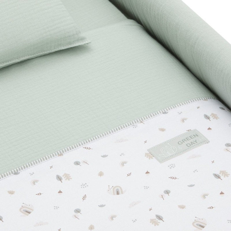 Minicuna Tijera Madera Cambrass Greeny Verde/Blanco